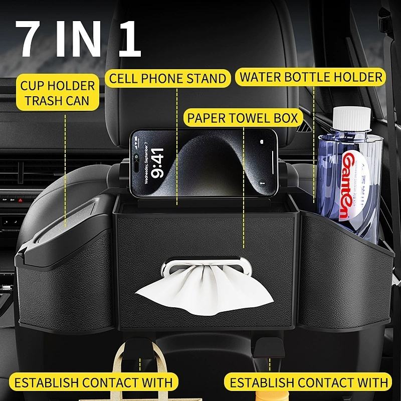 Multi-purpose Car Rear Seat Storage Box Organizer with Cup Holder - Guangzhou Shengda Trading Co., L